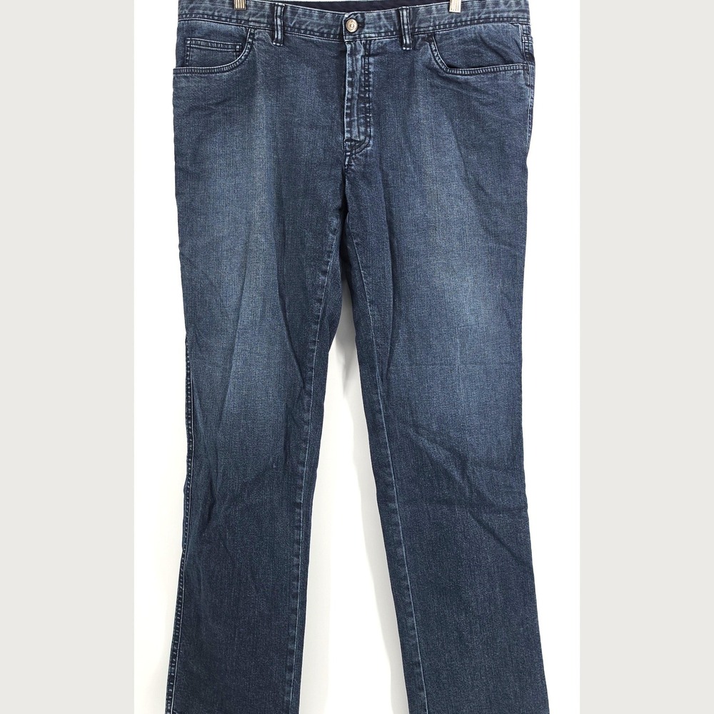 Brioni Chamonix Trousers Mens 41 Navy Relaxed Comfort Fit Denim Pants Made Italy